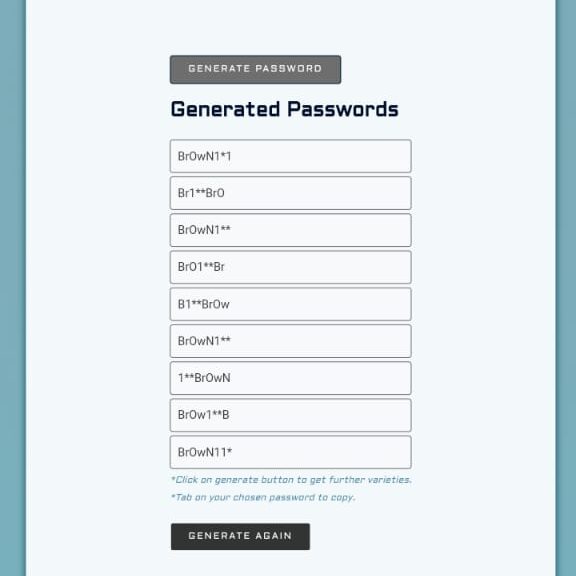 how to generate passwords with generatepass.site memorable password generetor